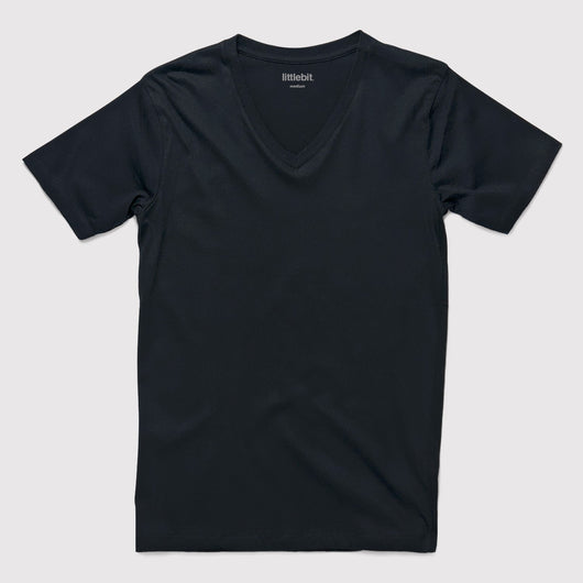 littlebit Basic Black V-Neck T-Shirt in Black