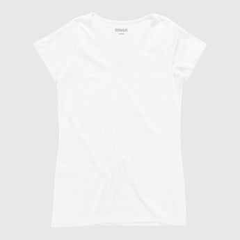 littlebit Womens V Neck T-Shirt in white