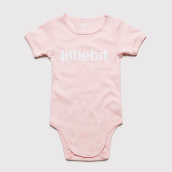 littlebit Logo Pink Baby Jumpsuit Onesy - Front View