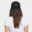 Black Baseball Cap on Girl Model - Back View