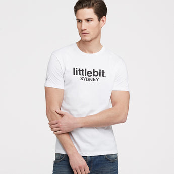 Littlebit Sydney Mens Crew Neck T-Shirt in white