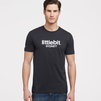 Littlebit Sydney Mens Crew Neck T-Shirt in washed black