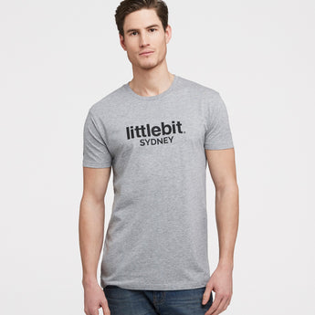 Littlebit Sydney Mens Crew Neck T-Shirt in grey marle