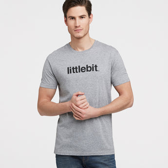 littlebit Mens Logo T-Shirt in Grey Marle