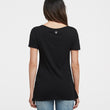 littlebit Womens Deep Scoop Neck T-Shirt in black