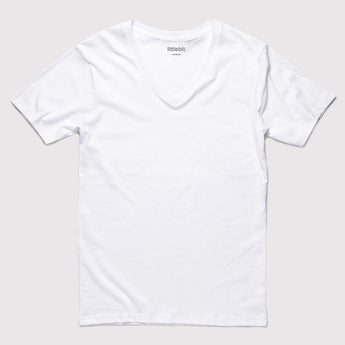 littlebit Basic White V-Neck T-Shirt in White