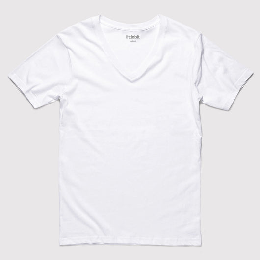 littlebit Basic White V-Neck T-Shirt in White