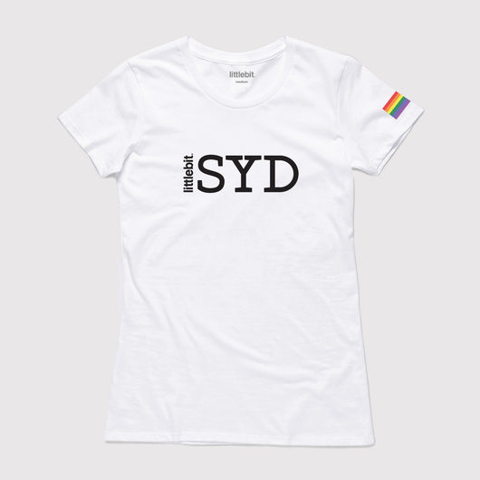 littlebit LGBTI Sydney Mardi Gras Crew Neck T-Shirt in white