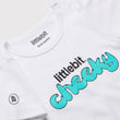 Littlebit Cheeky White Baby T-Shirt - Close Up