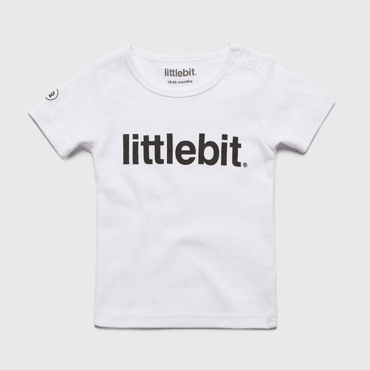 littlebit Logo White Baby T-Shirt - Front View