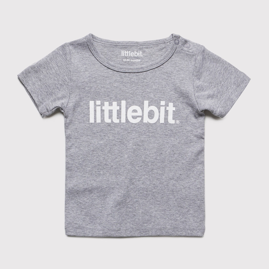 littlebit Logo Grey Marle Baby T-Shirt | littlebit