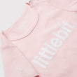 littlebit Logo Pink Baby Jumpsuit Onesy - Close Up View