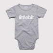 littlebit Logo Grey Marle Baby Jumpsuit Onesy - Front View