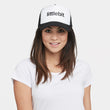 White littlebit Logo Trucker Cap on Girl Model - Front View